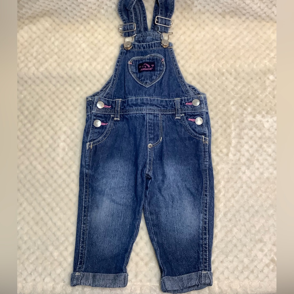 Jordache Kids Denim Overalls With Heart Front Pocket 12M 12 Months